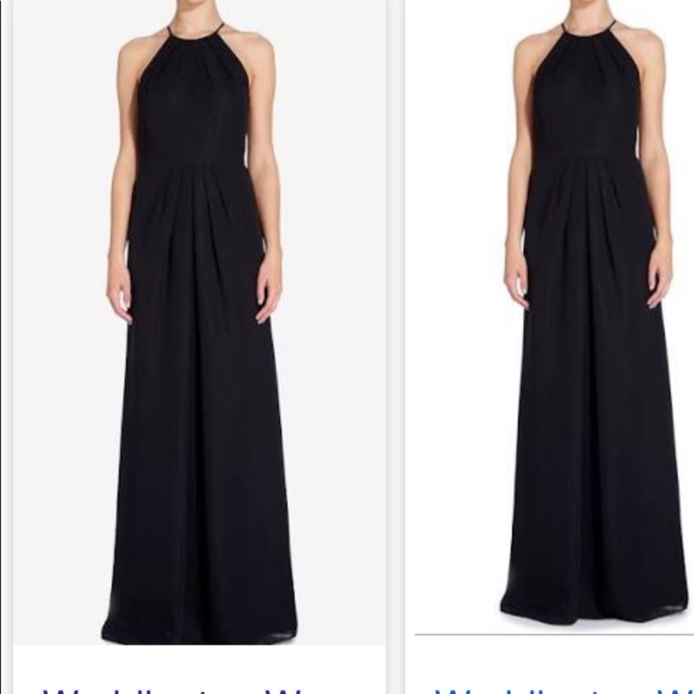 Long black chiffon dress
